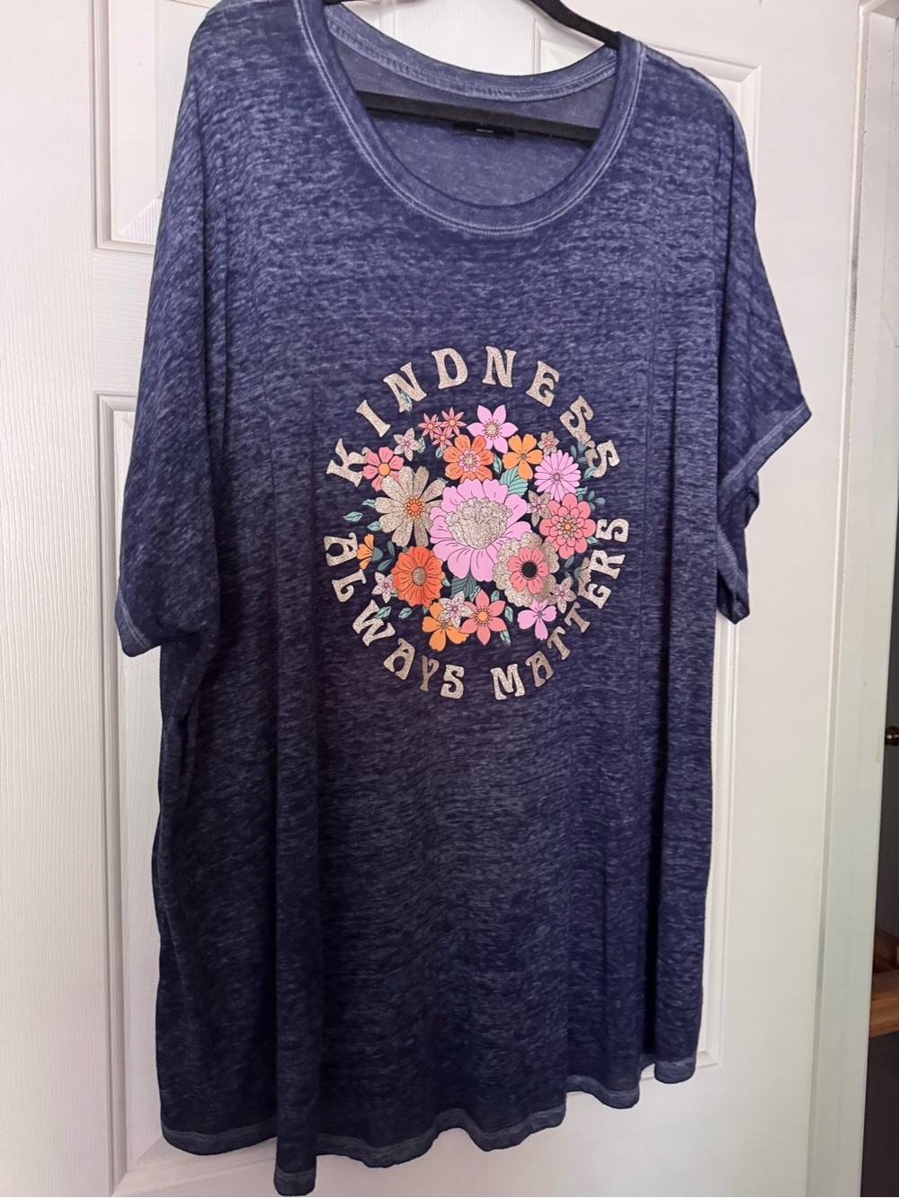 Lane Bryant Blue Floral 'Kindness Always Matters' Graphic Tee 30/32